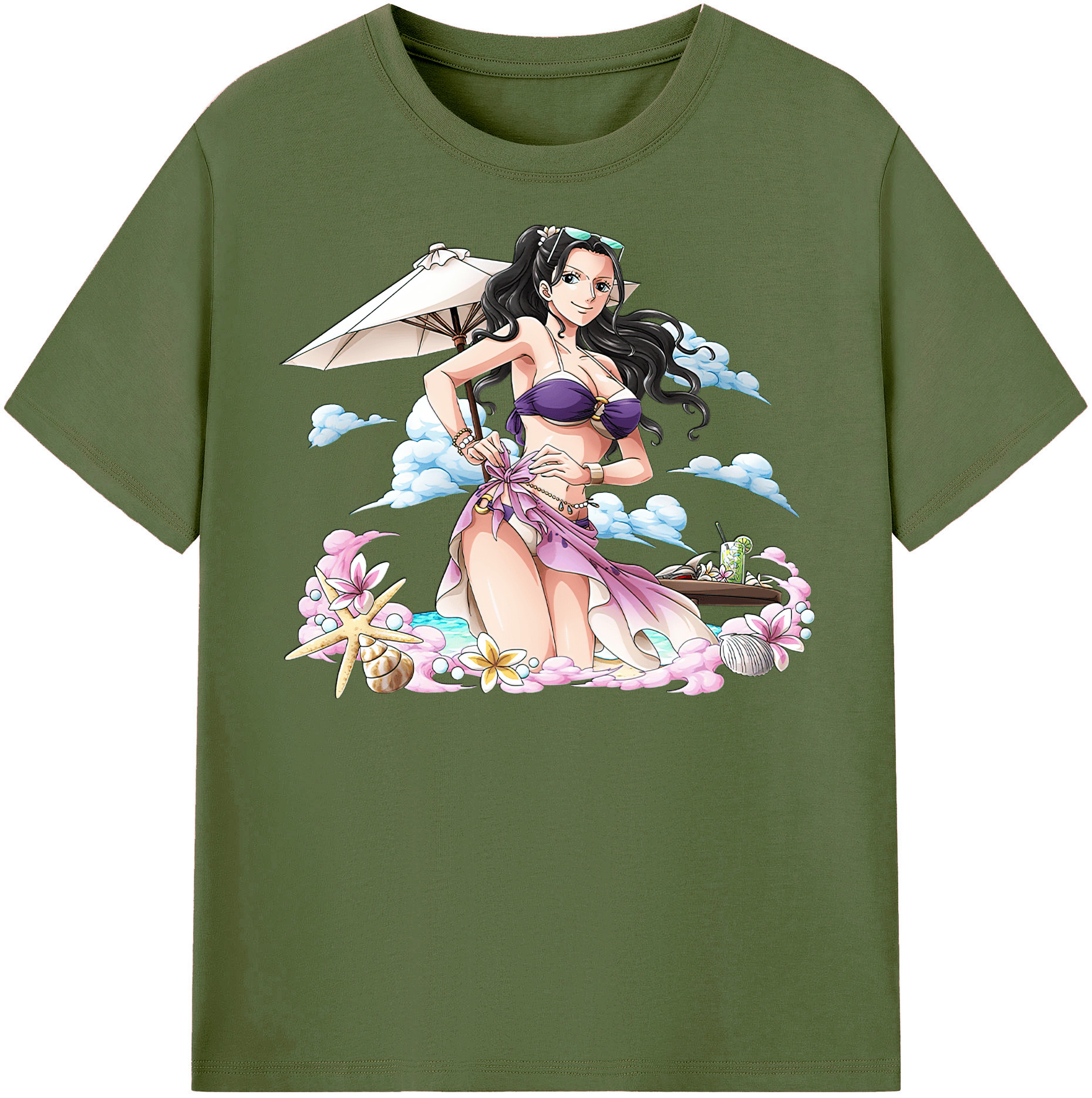 ワンピース ニコ・ロビン ONE PIECE Nico Robin 綿100％半袖Tシャツ（フロントプリント）